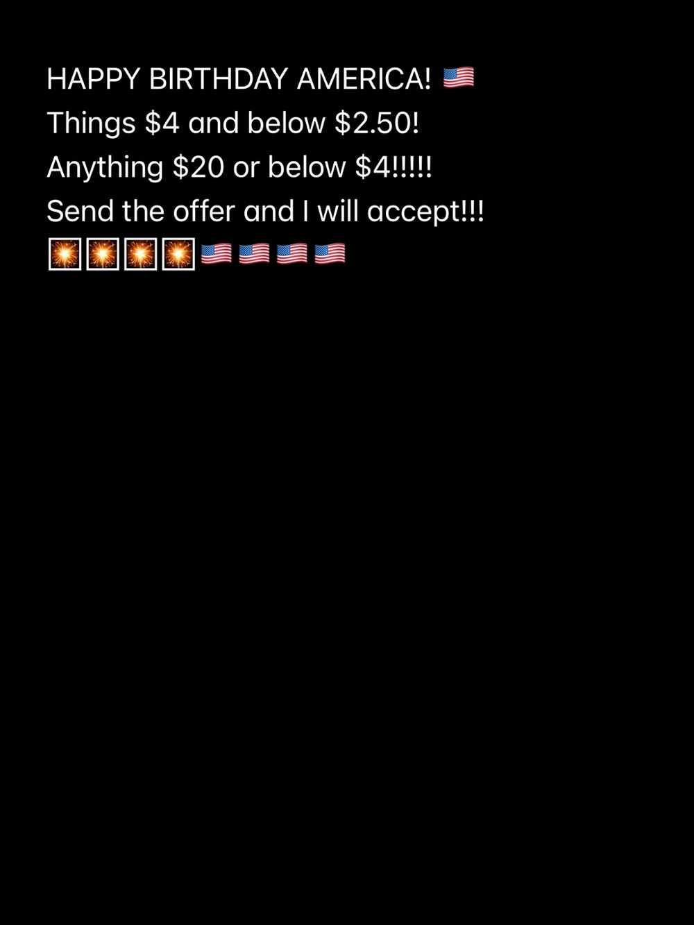 Patriotic Text Graphic — Black Background
